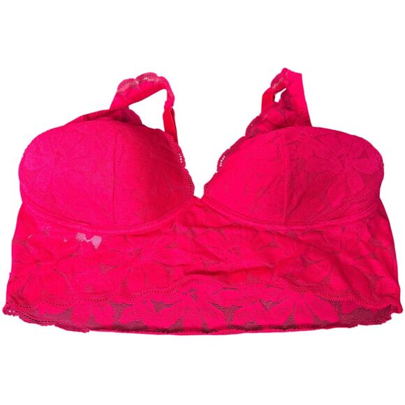 Victoria Secret Pink Red Bra Size XL Lined Pull On Bralette - Picture 1 of 5